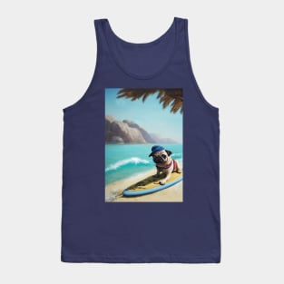 Pug surfing Tank Top